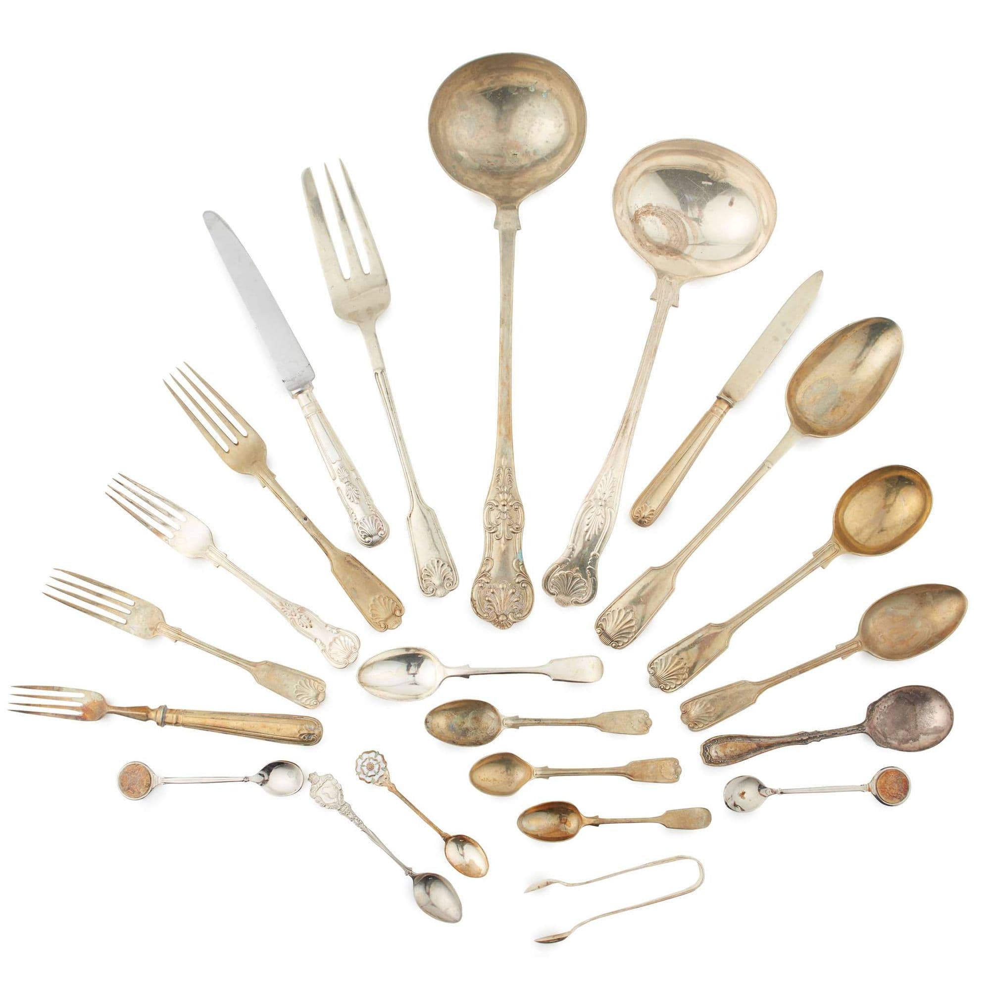 ASSOCIATED PART CANTEEN OF SILVER PLATED CUTLERY SALVAGED FROM THE S.S BREDA